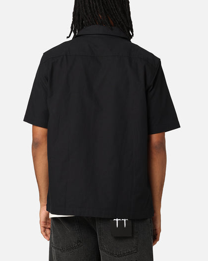 Fred Perry Tape Detail Revere Collared Shirt Black