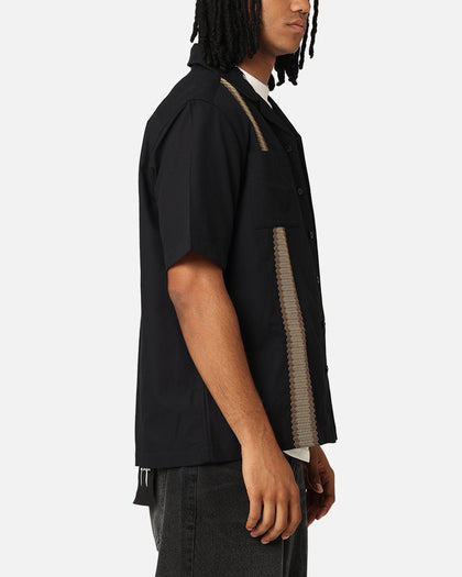 Fred Perry Tape Detail Revere Collared Shirt Black