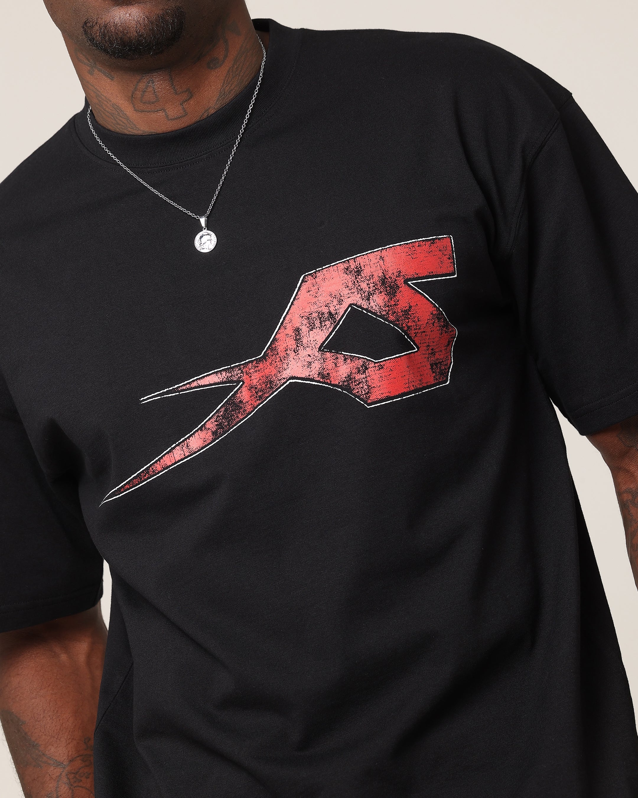 Saint Morta Ssix Drop Shoulder T-Shirt Black | Culture Kings US