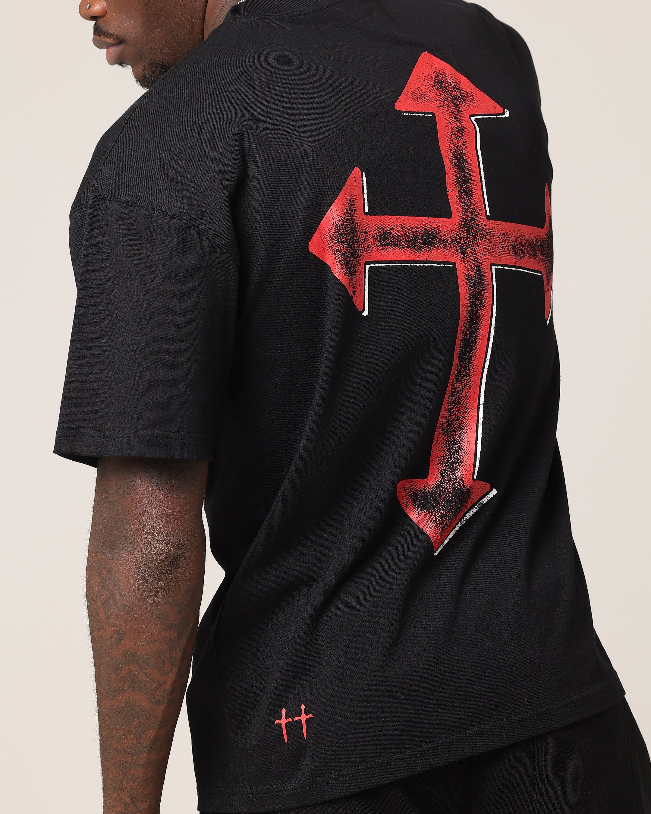 Saint Morta Ssix Drop Shoulder T-Shirt Black | Culture Kings US
