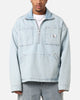Calvin Klein Denim Pop Over Quarter Zip Jacket Light Blue