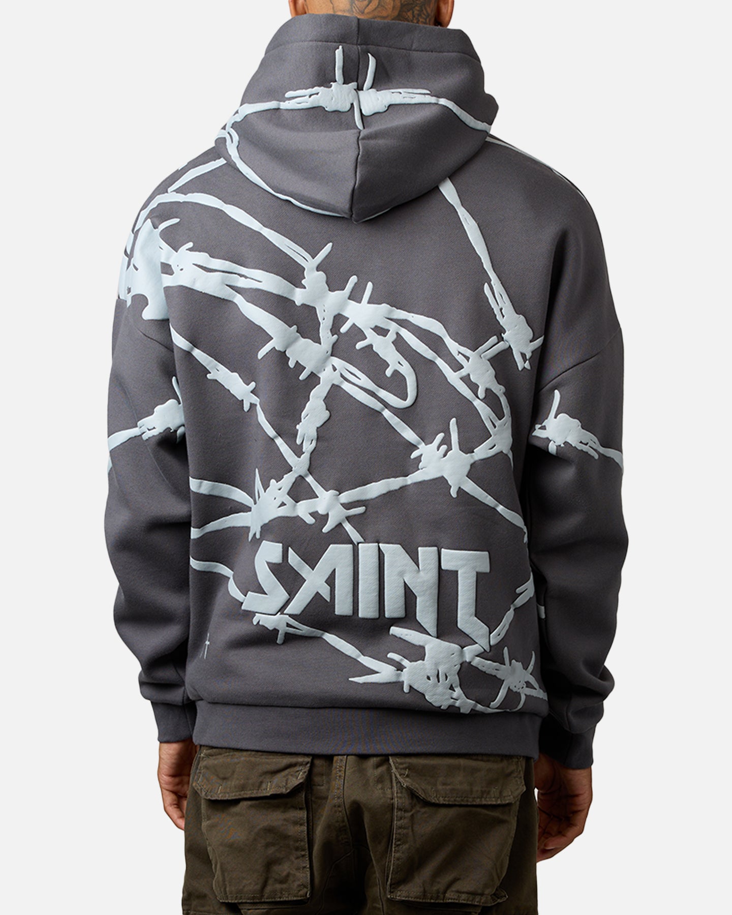 Saint Morta Barberry Boxy Hoodie Dark Grey | Culture Kings US