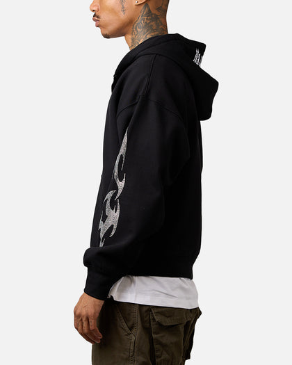 Loiter Rave Rhinestone Hoodie Black