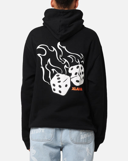 X-Large Fire Dice Hoodie Solid Black