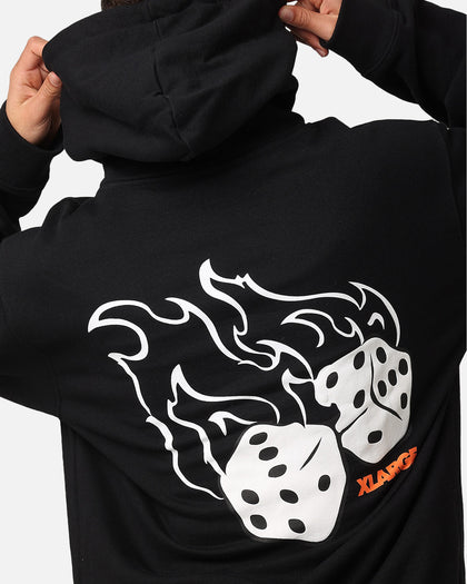 X-Large Fire Dice Hoodie Solid Black