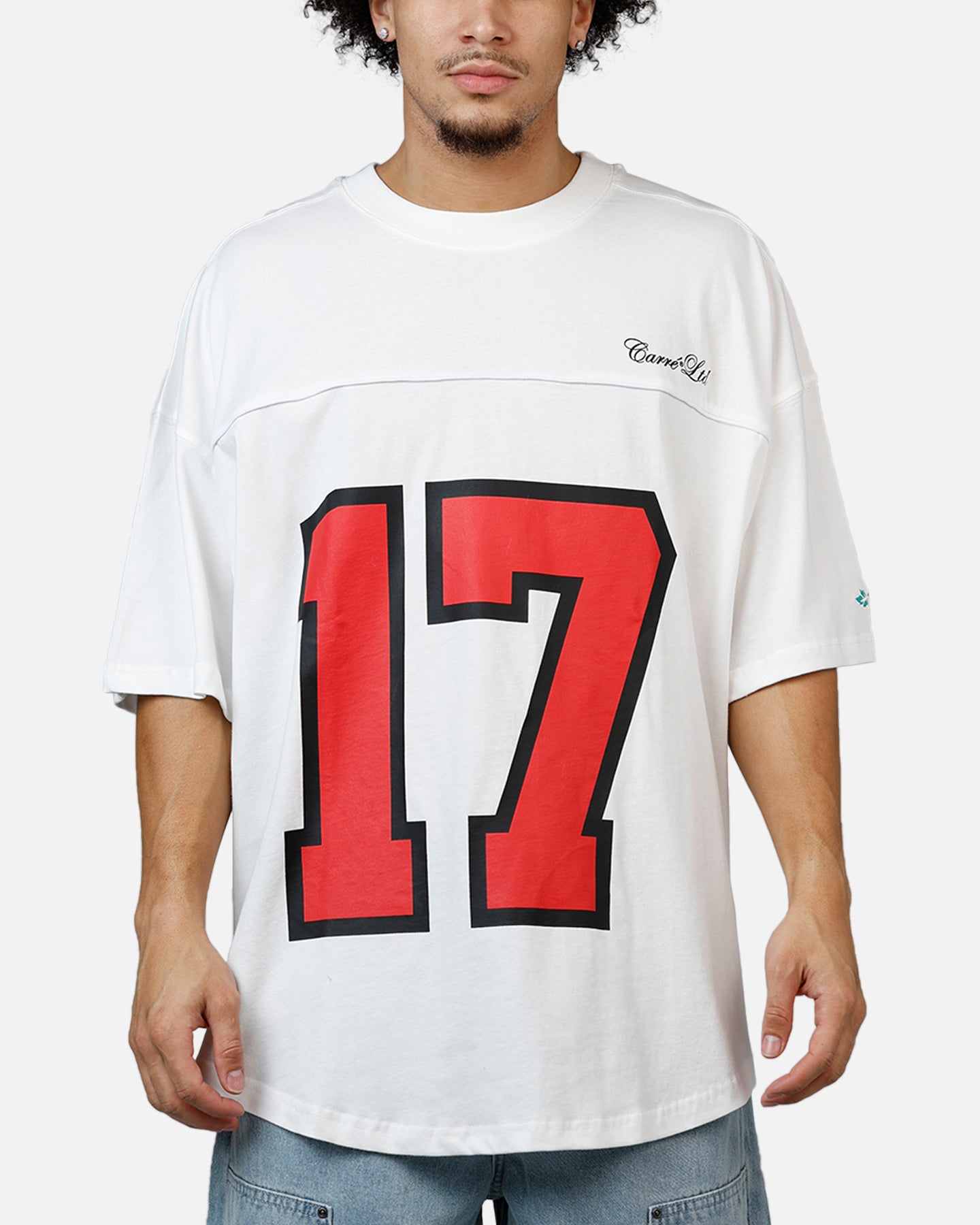 Carre Hitta Grid Iron T-Shirt Off White/Red | Culture Kings US