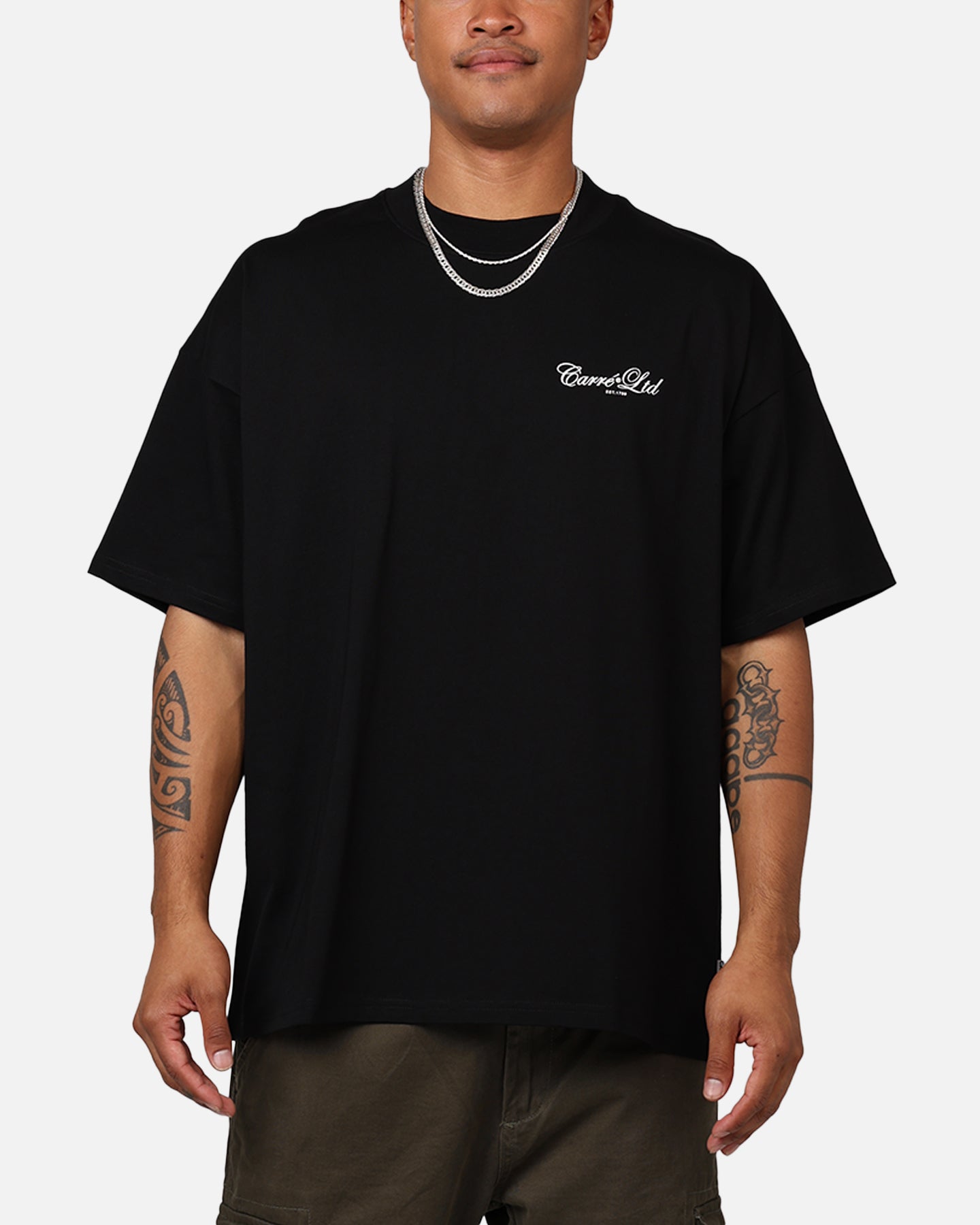Carre Side Script Oversized T-Shirt Black | Culture Kings US