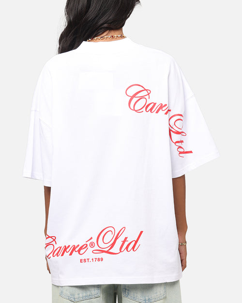 Carre Side Script Oversized T-Shirt White/Red