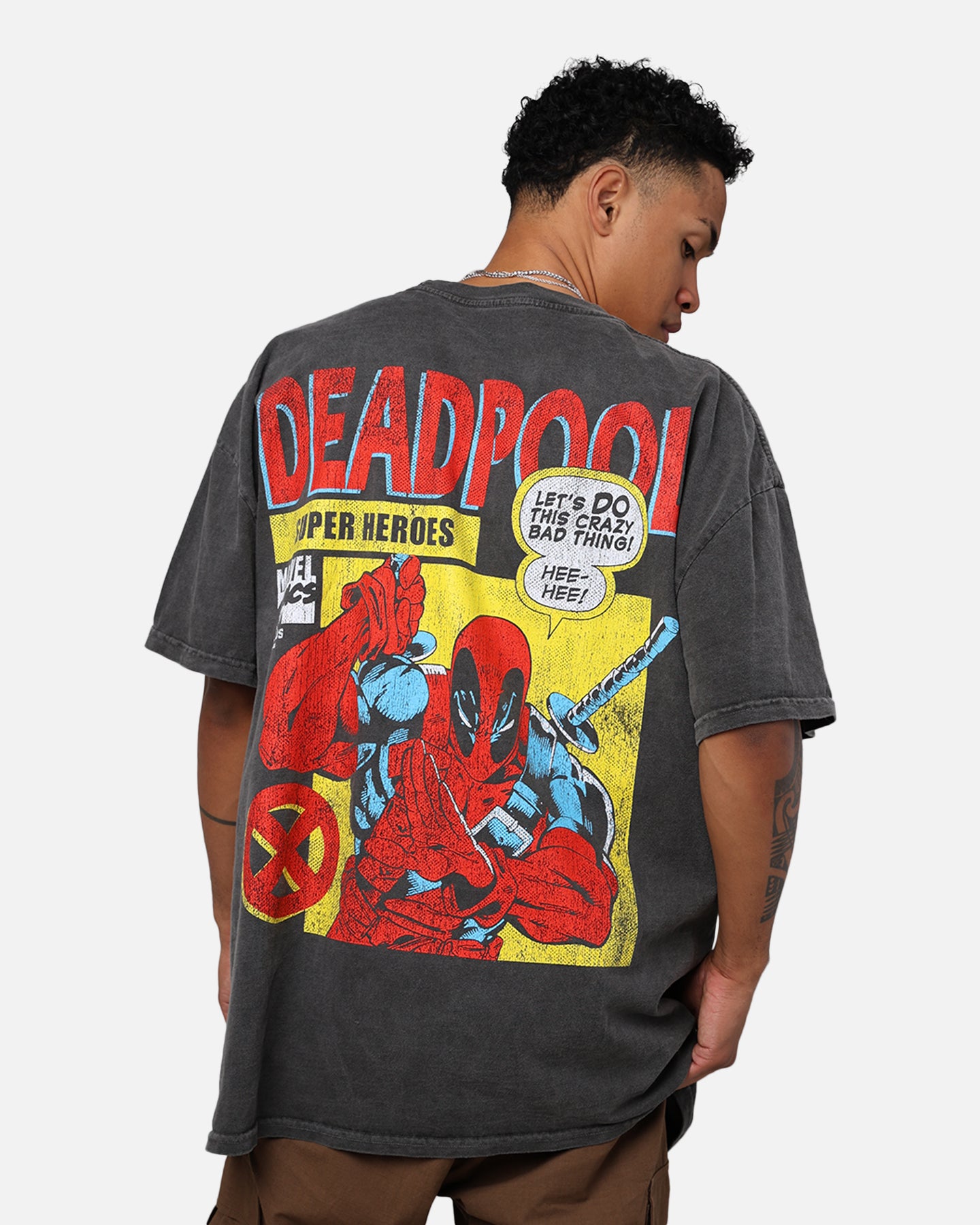 Marvel Deadpool Comic Heavyweight T-Shirt Black Wash | Culture