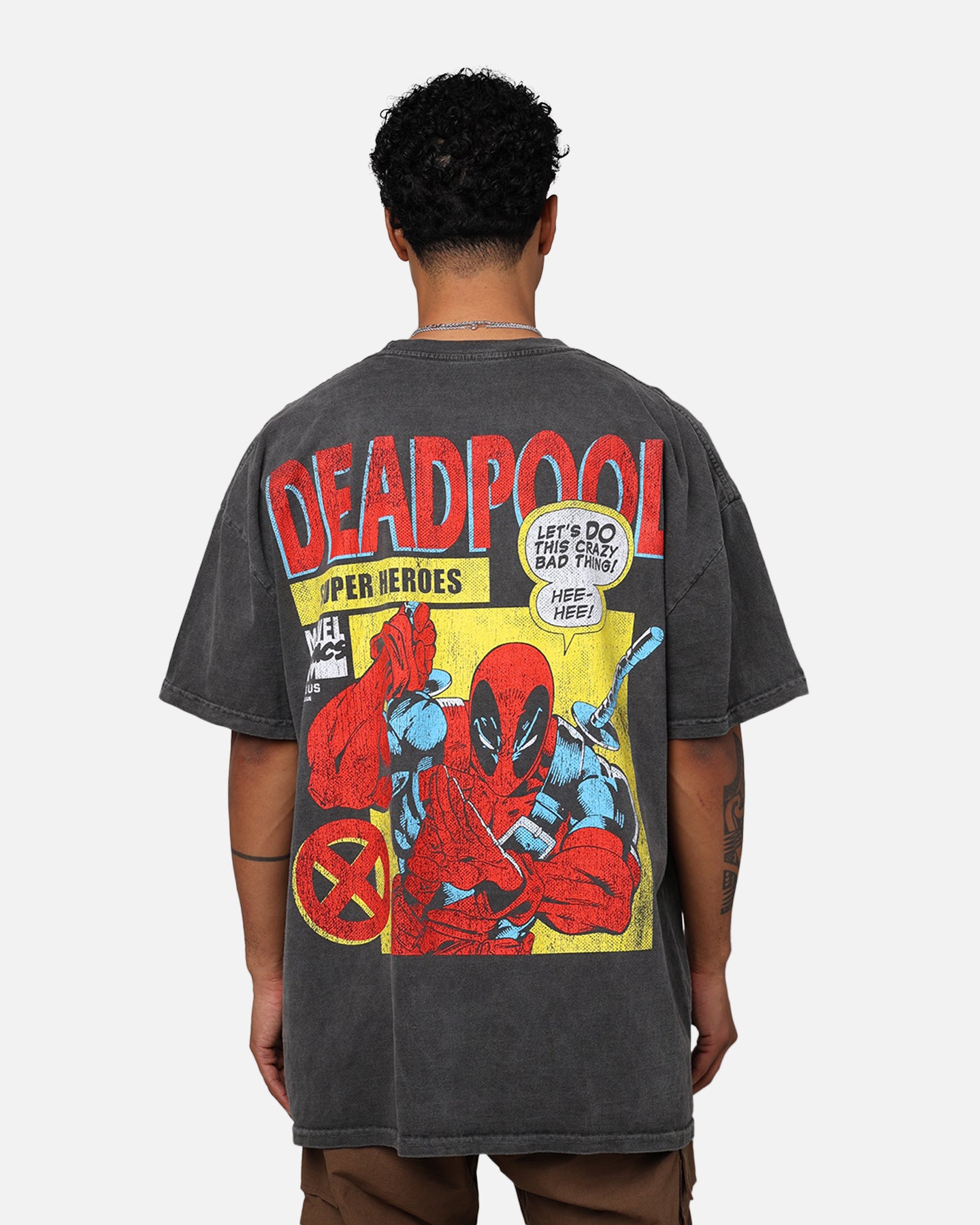 Marvel Deadpool Comic Heavyweight T-Shirt Black Wash | Culture