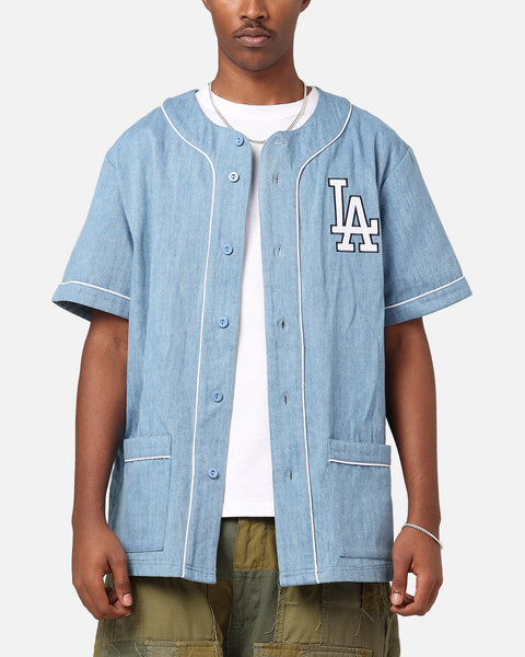 Majestic Athletic Los Angeles Dodgers Denim Button Up Shirt Washed