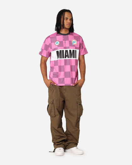 Majestic Athletic Miami Dolphins Team Line Checkered Jersey Black/Pink