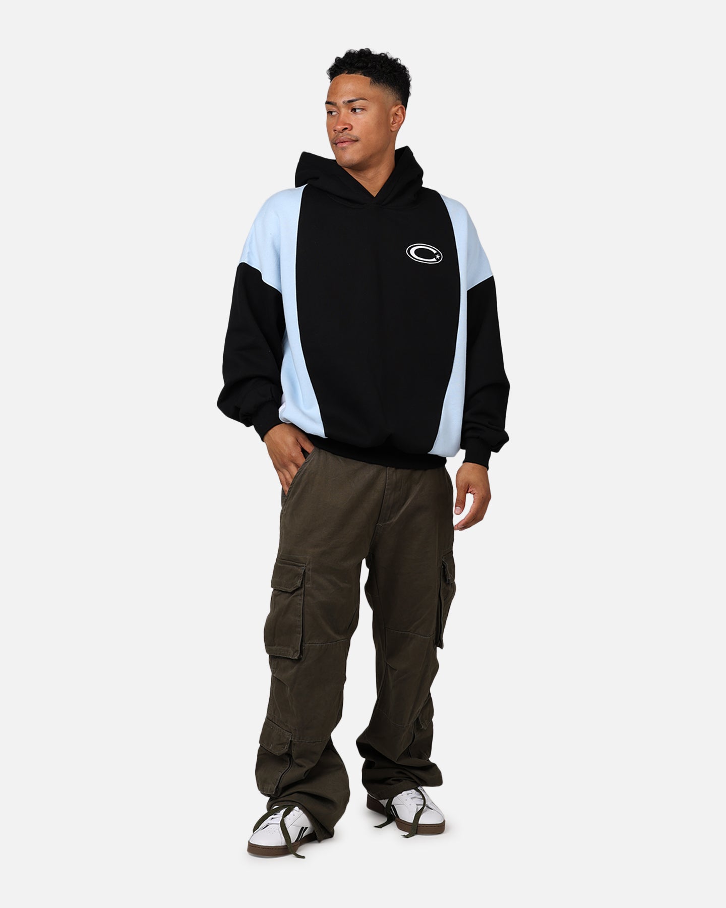Carre C-Star Panel Oversized Hoodie Black/Blue/White | Culture