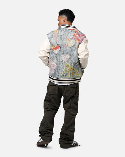 Lifted Anchors "Martina" Boro Denim Varsity Jacket Denim/Cream