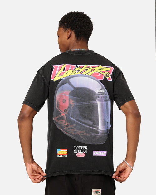 Loiter Motorsport T-Shirt Black Acid Wash