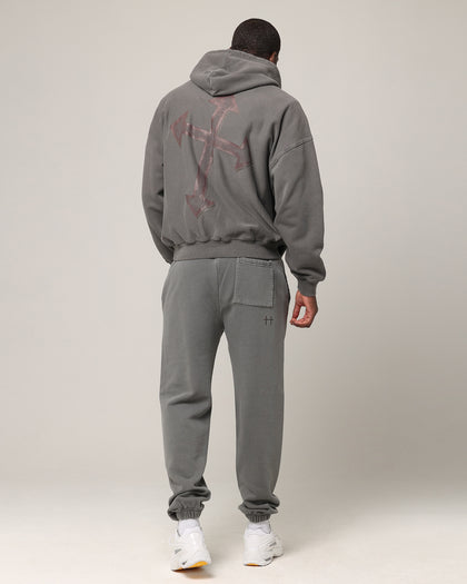 Saint Morta SSIX Vintage Hoodie Washed Charcoal