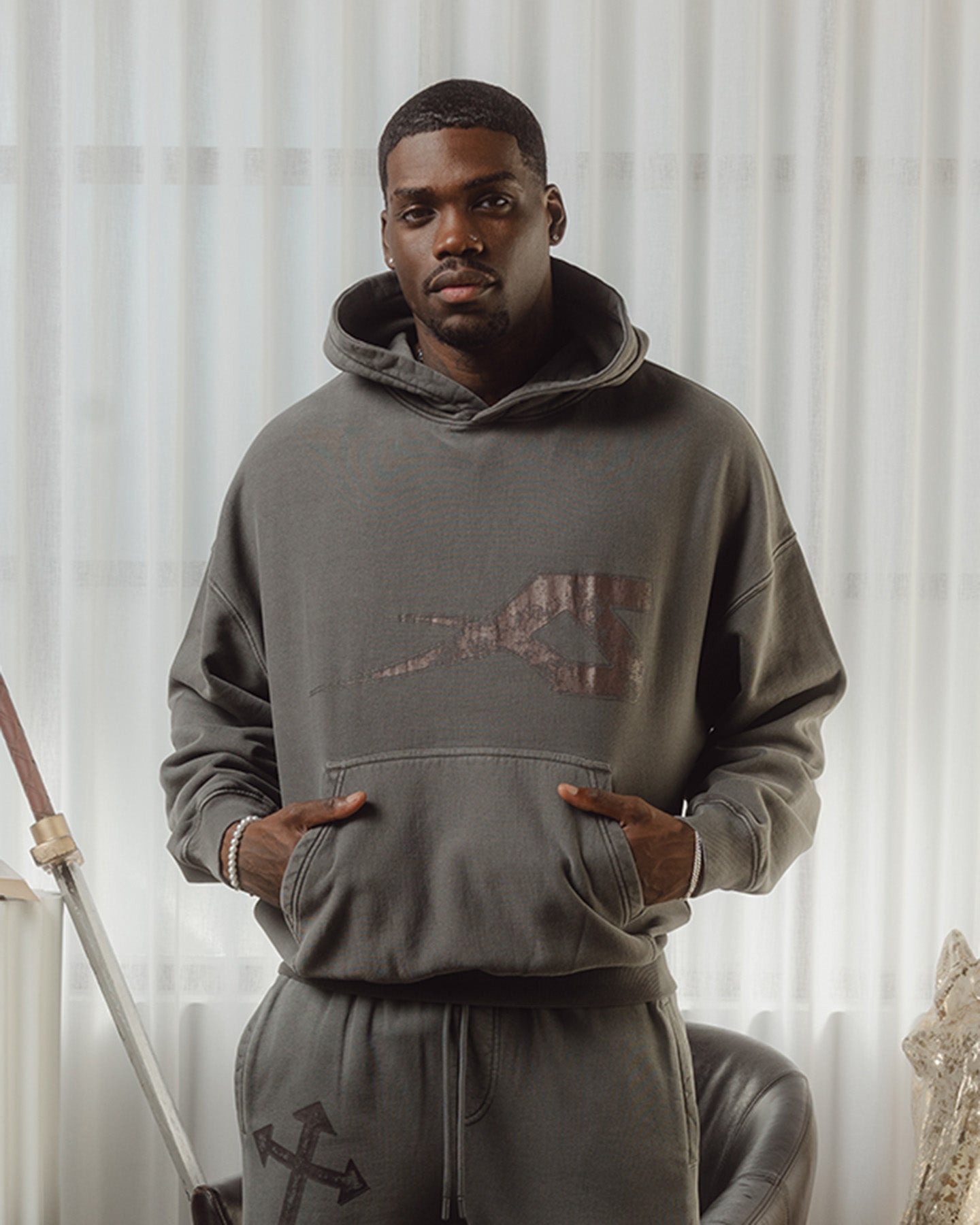 Saint Morta SSIX Vintage Hoodie Washed Charcoal | Culture Kings US
