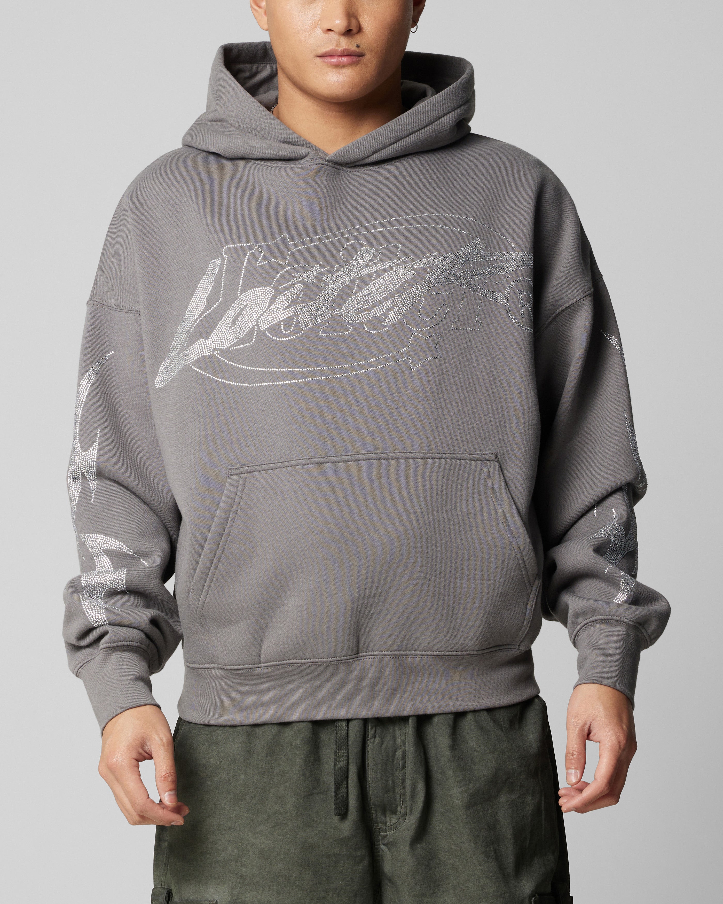Loiter Atlantic Rhinestone Hoodie Charcoal | Culture Kings US