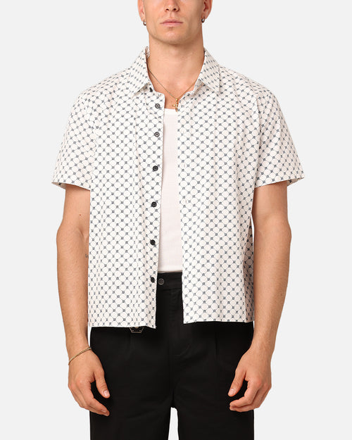 XXIII Daniel Cotton Button Up Shirt White/Navy