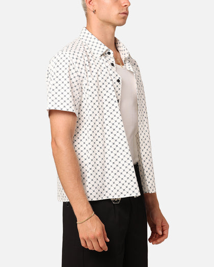 XXIII Daniel Cotton Button Up Shirt White/Navy