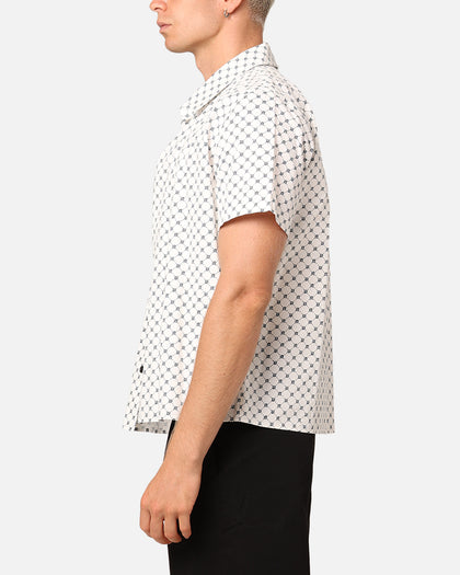 XXIII Daniel Cotton Button Up Shirt White/Navy