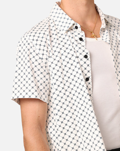 XXIII Daniel Cotton Button Up Shirt White/Navy