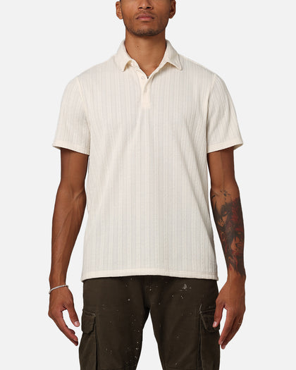 XXIII Herringbone Cable Polo Shirt Cream