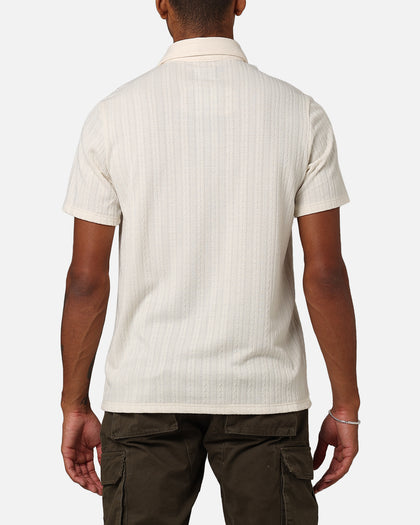 XXIII Herringbone Cable Polo Shirt Cream