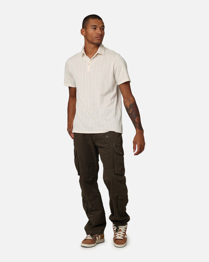 XXIII Herringbone Cable Polo Shirt Cream