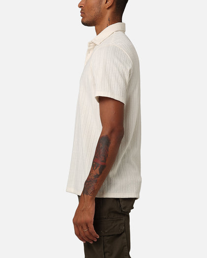 XXIII Herringbone Cable Polo Shirt Cream