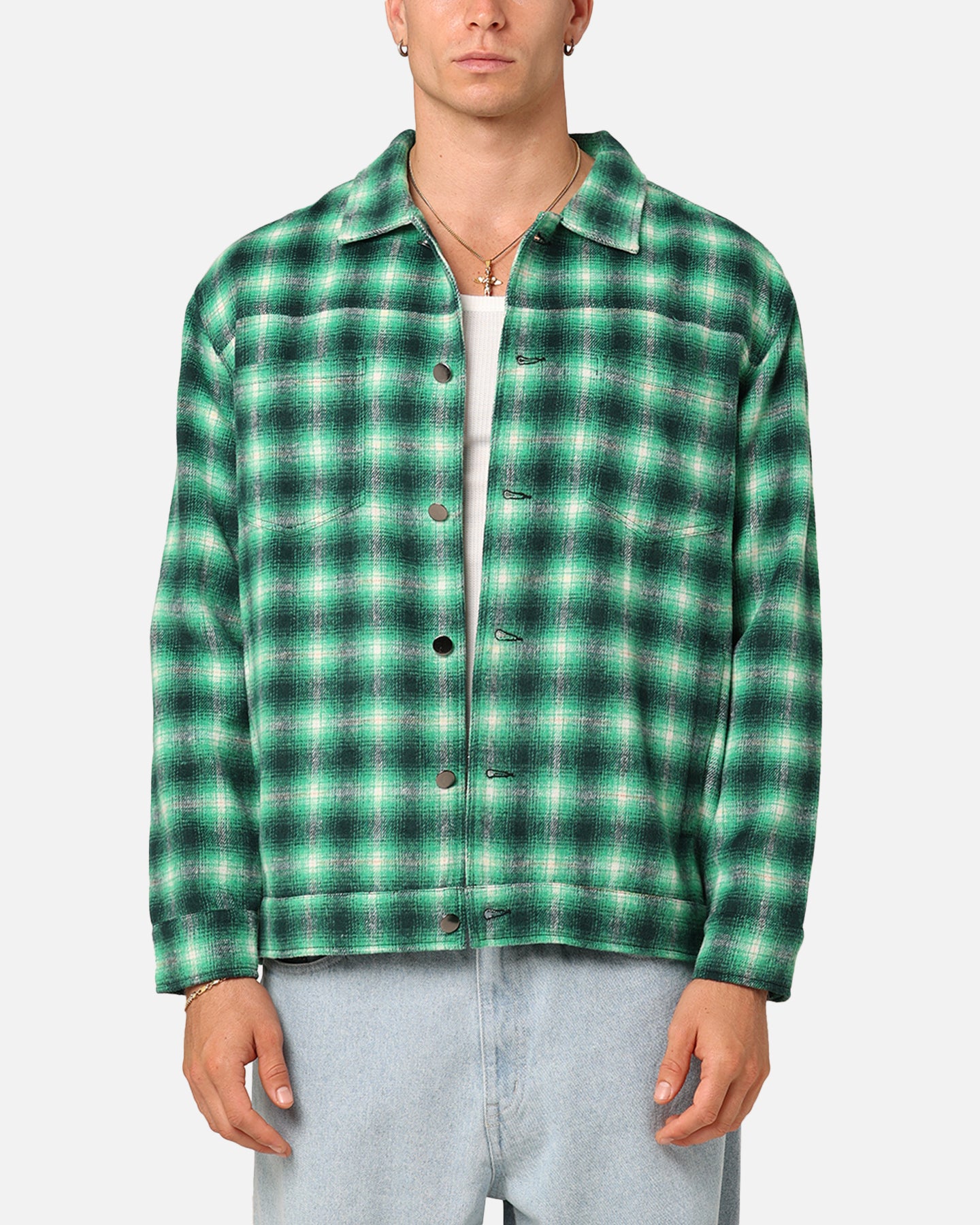 XXIII Darby Plaid Shacket Green/Black | Culture Kings US