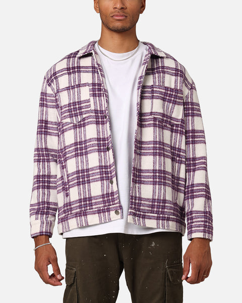 XXIII Darby Plaid Shacket Purple/White | Culture Kings US