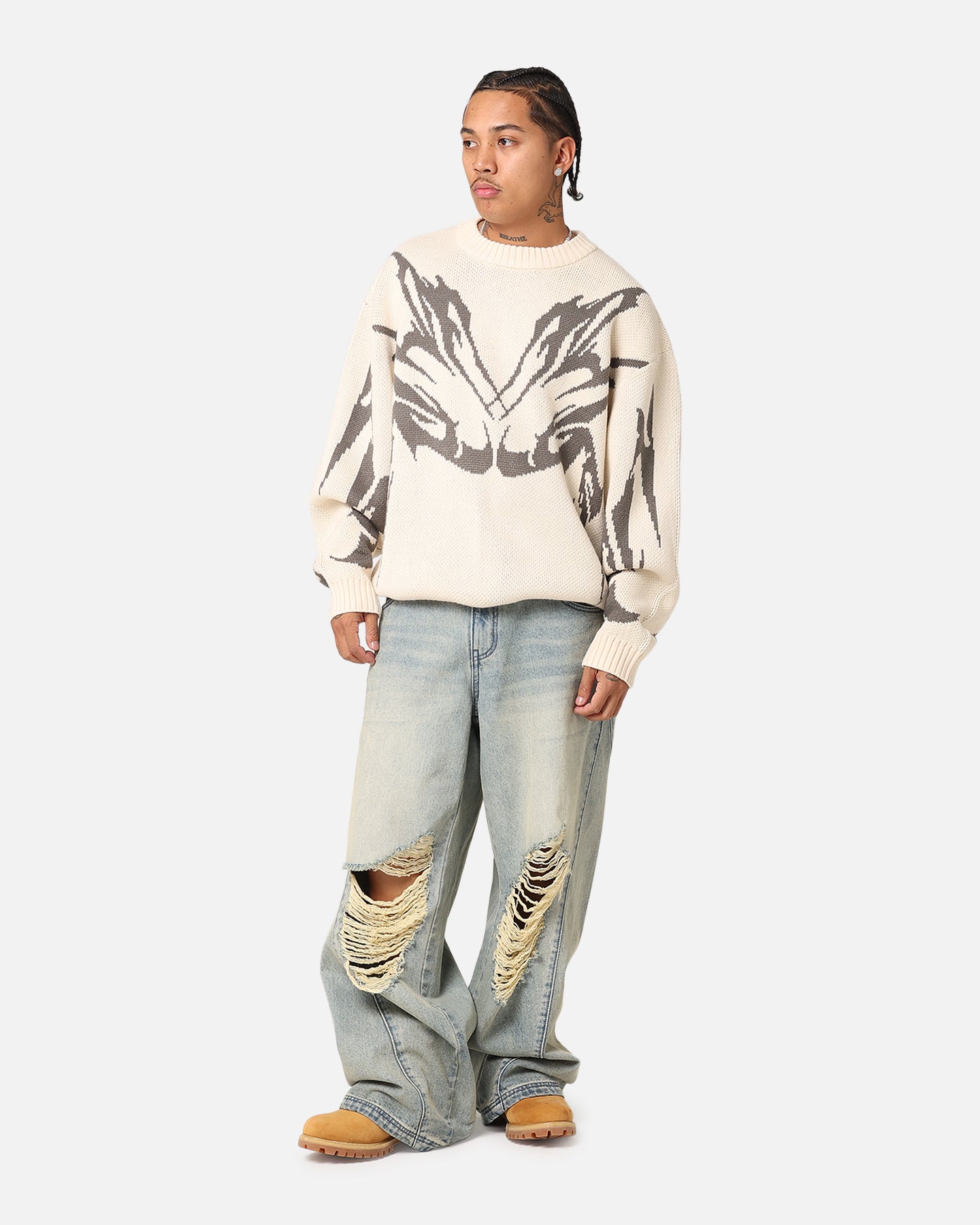 Loiter Cyber Knit Sweater Off White | Culture Kings US
