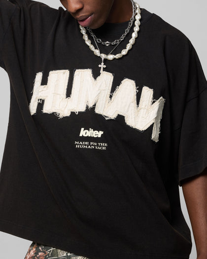 Loiter Human Box T-Shirt Vintage Black