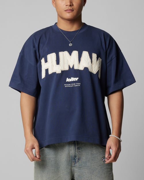 Loiter Human Box T-Shirt Blue