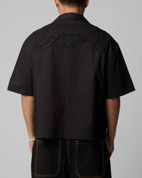 Loiter Riot Button Up Shirt Black