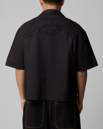 Loiter Riot Button Up Shirt Black