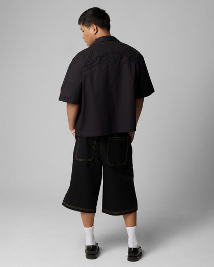 Loiter Riot Button Up Shirt Black