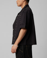 Loiter Riot Button Up Shirt Black