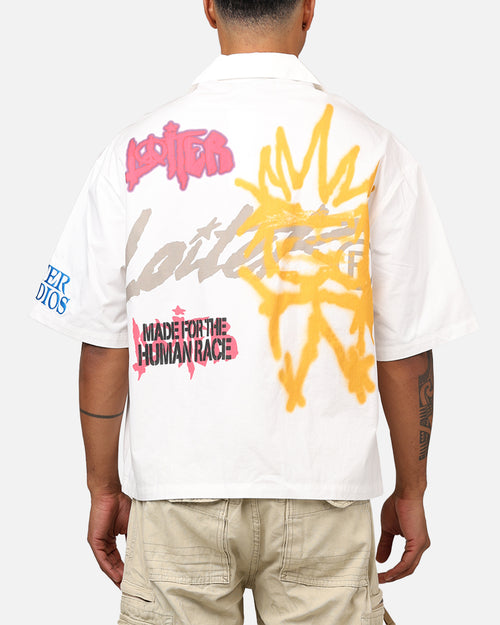 Loiter Scrap Book Button Up Shirt Off White