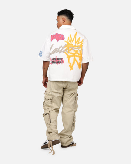 Loiter Scrap Book Button Up Shirt Off White