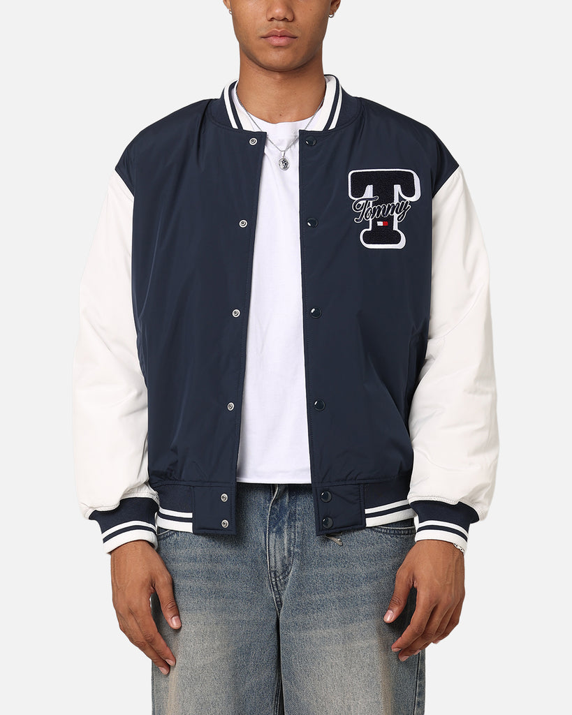 Tommy Jeans TJM Colourblock Varsity Jacket Dark Night Navy | Culture ...