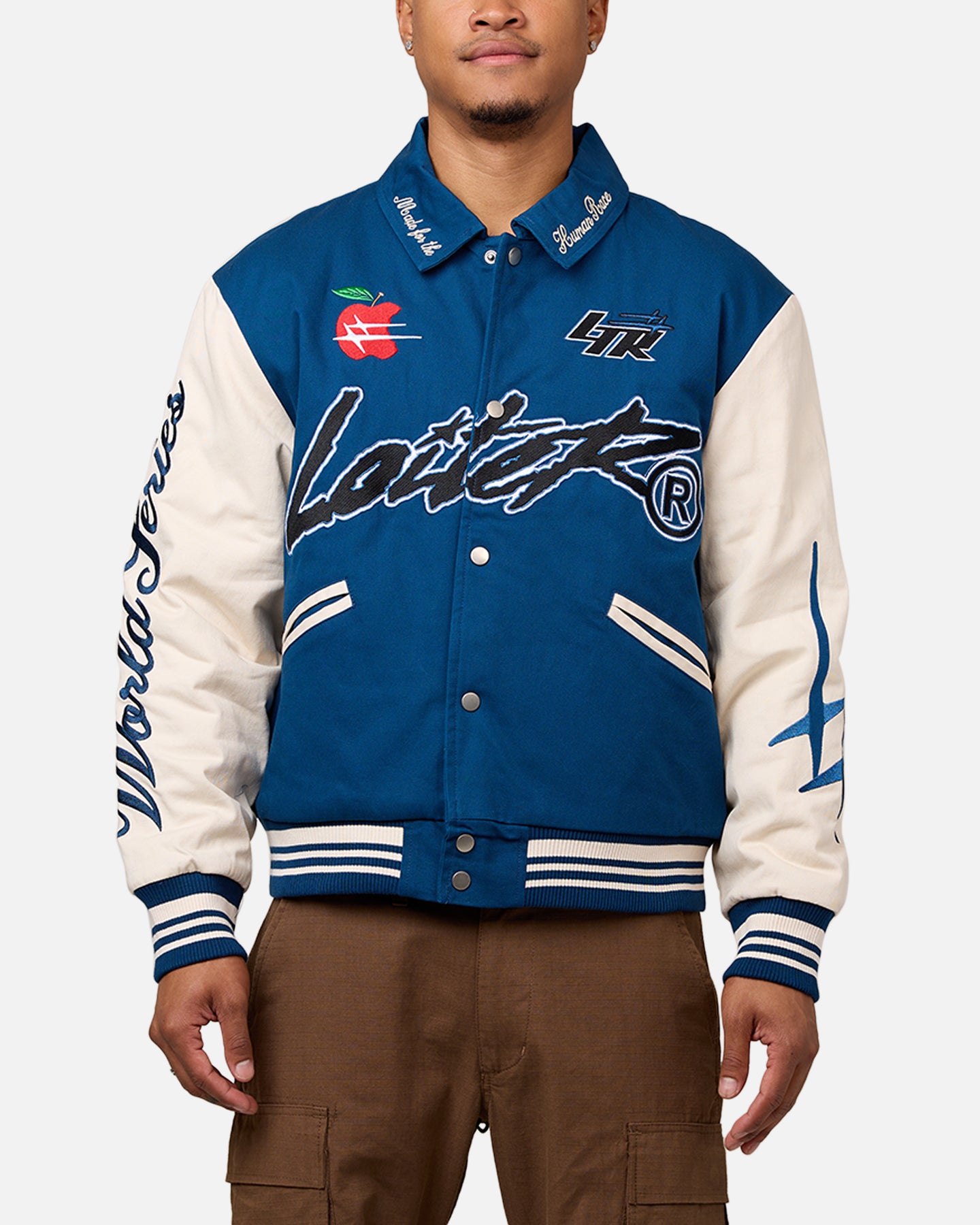 Loiter World Series Varsity Jacket Dark Blue | Culture Kings US