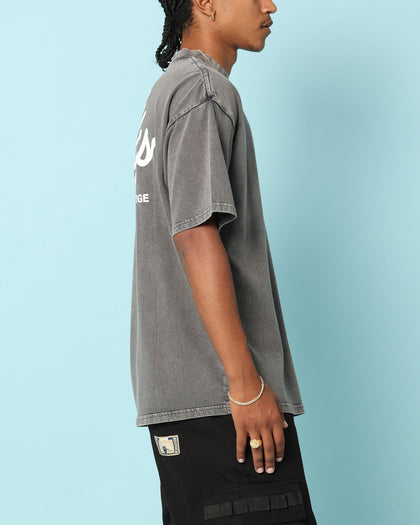 Carré Gorgeous Script Oversized T-Shirt Washed Charcoal