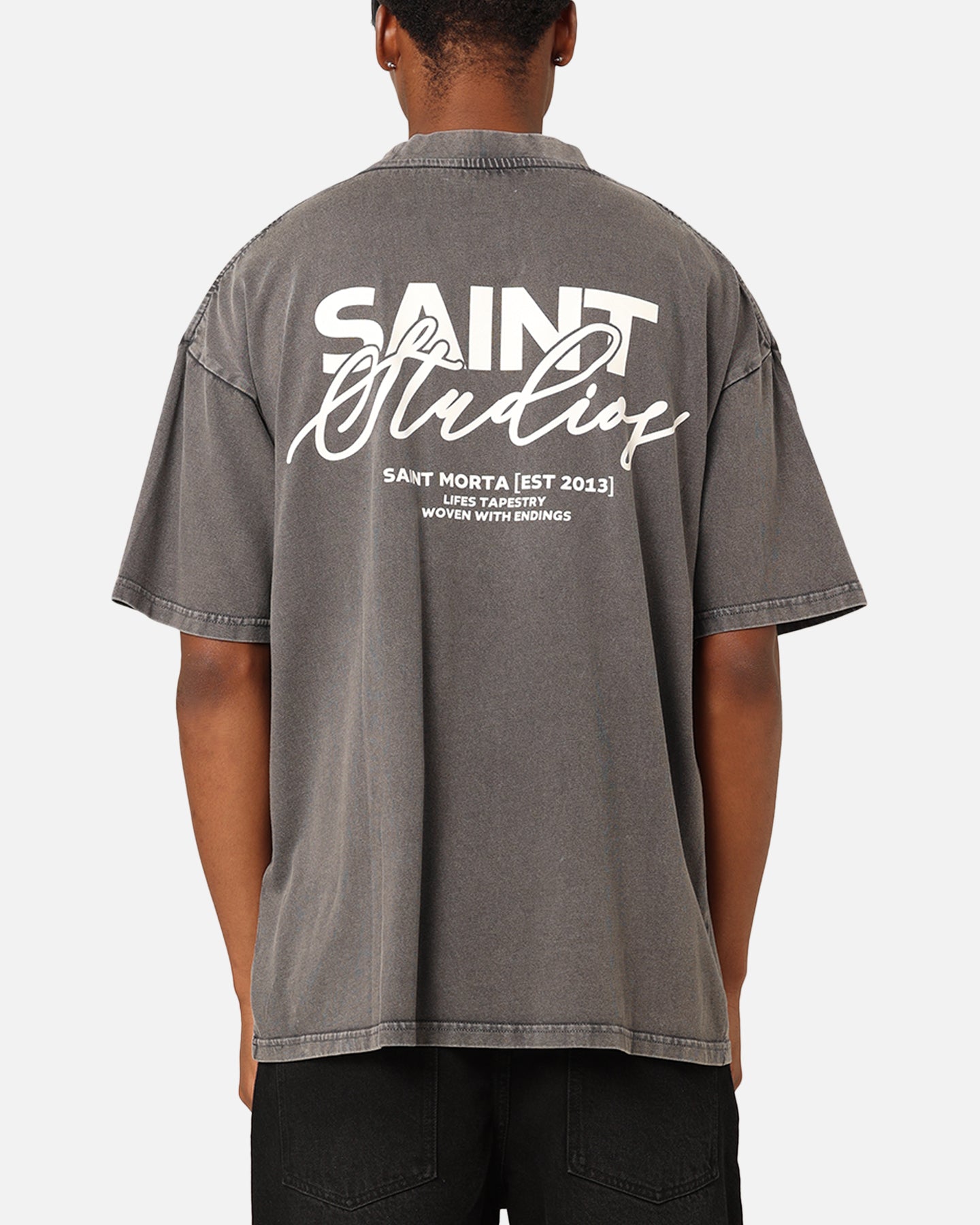 Saint Morta Saint Studios T-Shirt Washed Charcoal | Culture Kings US
