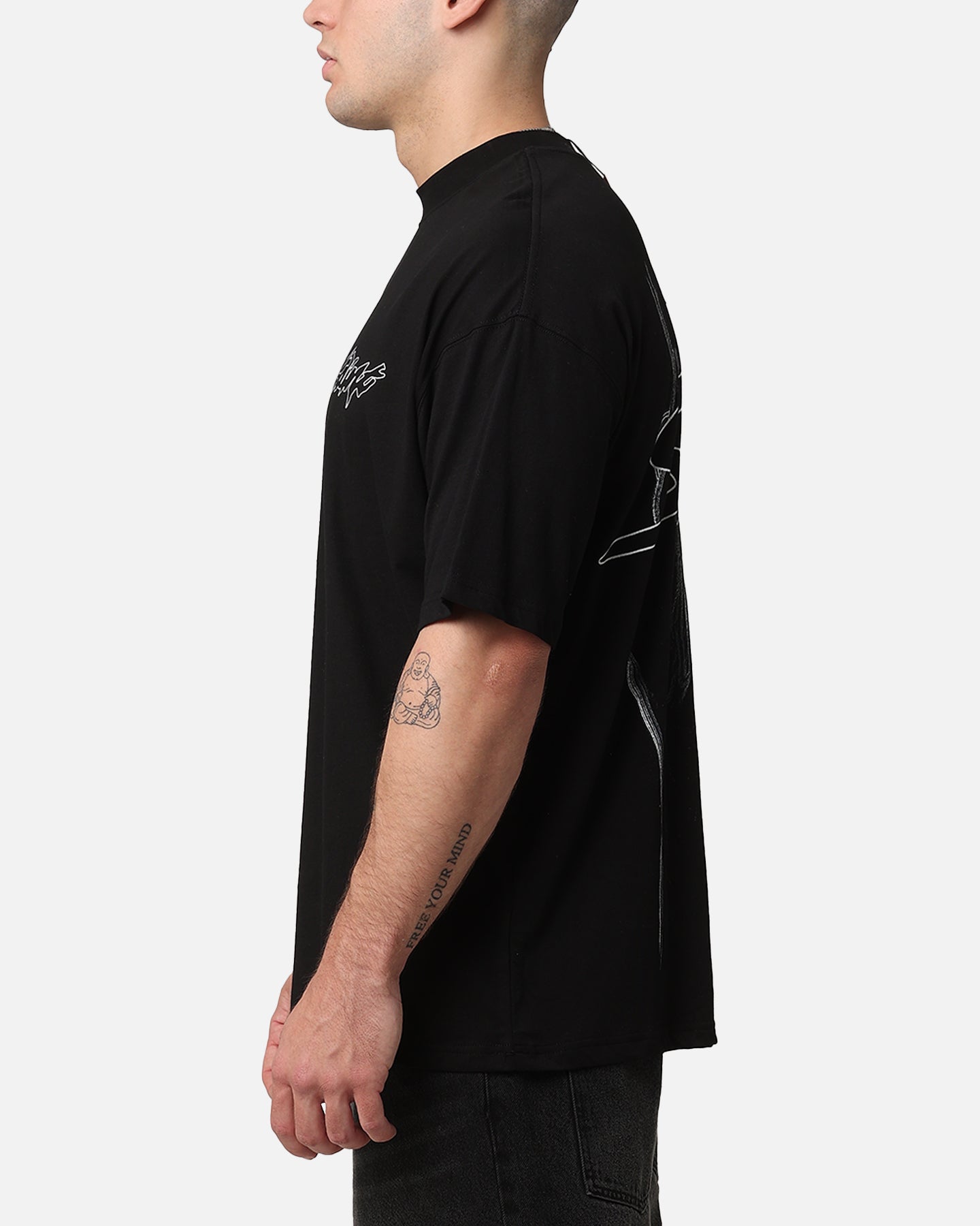 Saint Morta Veiled Mock Neck T-Shirt Black | Culture Kings US