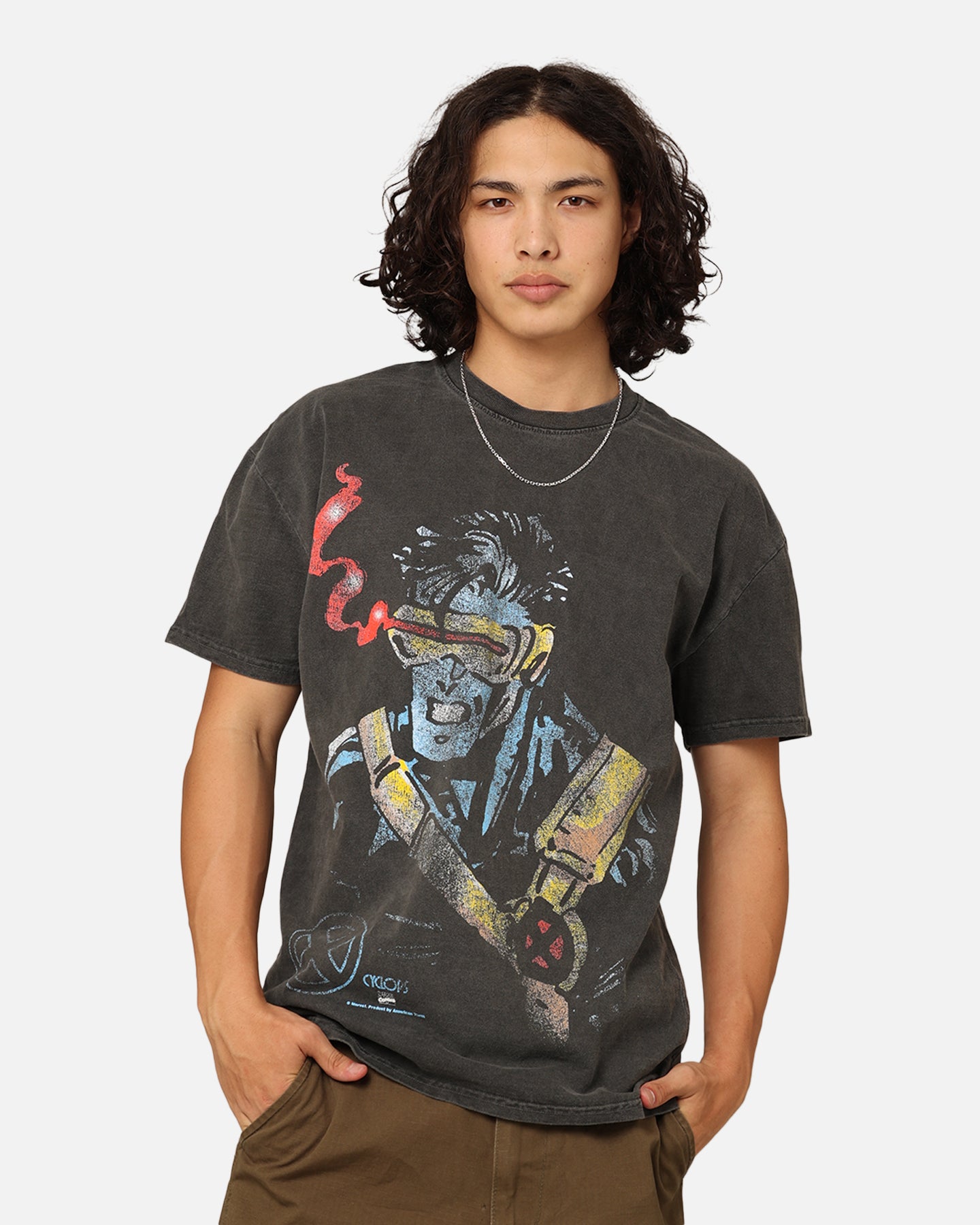 Marvel X-Men Cyclops Heavyweight T-Shirt Black Wash | Culture Kings US