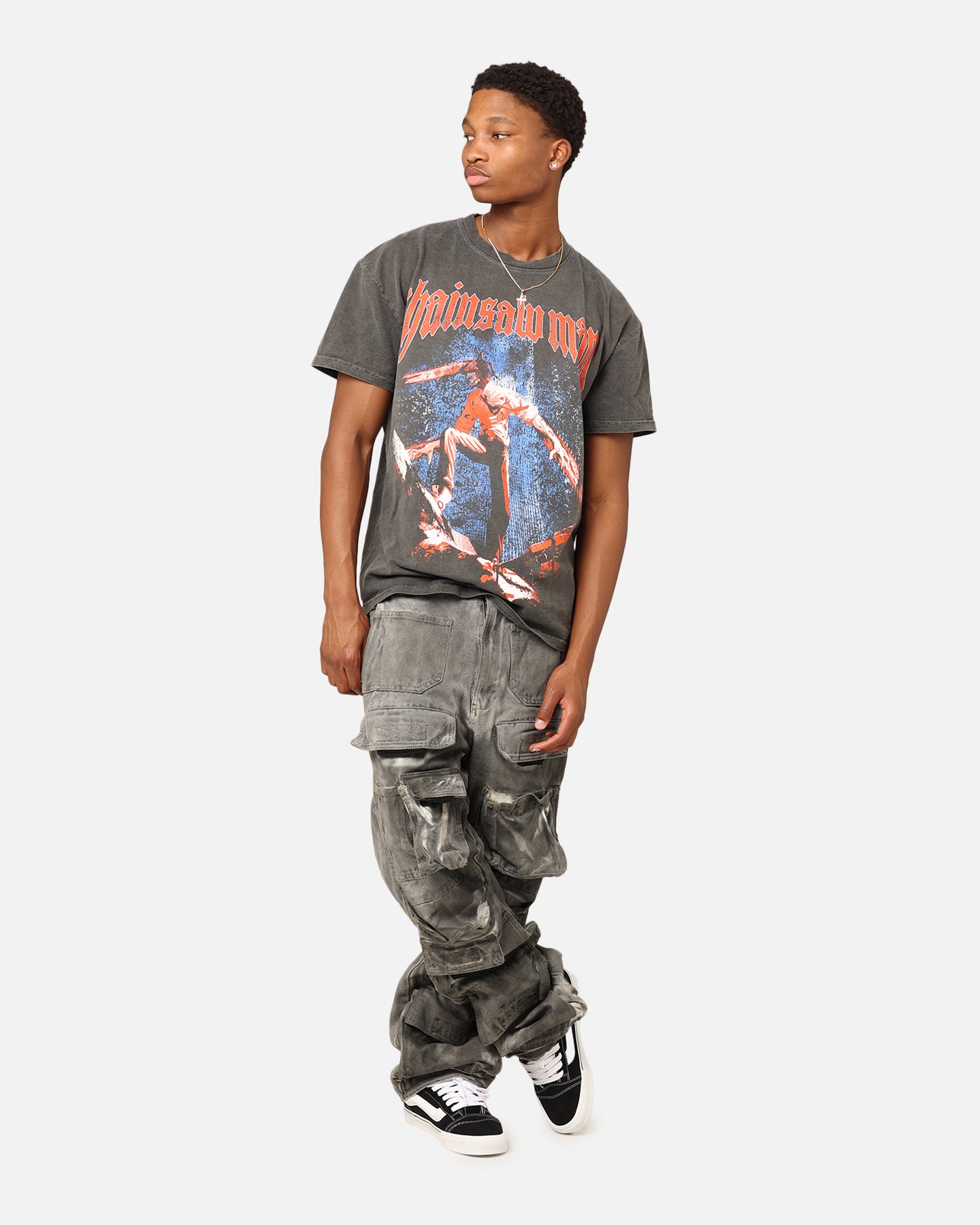 Goat Crew X Chainsaw Man Heavyweight T-Shirt Black Wash | Culture