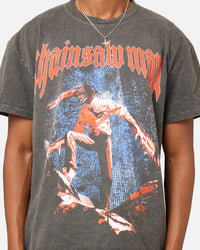 Goat Crew X Chainsaw Man Heavyweight T-Shirt Black Wash