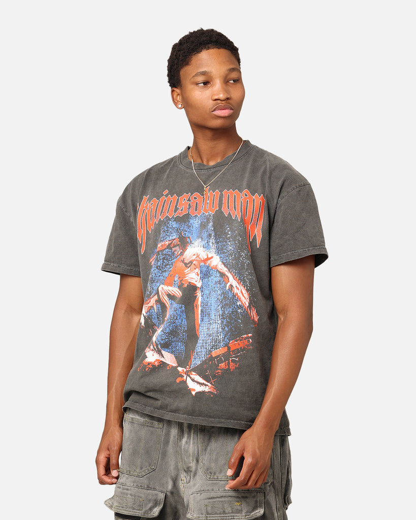 Goat Crew X Chainsaw Man Heavyweight T-Shirt Black Wash | Culture